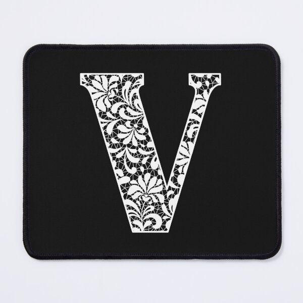 Artikelvorschau, Der Buchstabe V – Botanisches Monogramm aus weißer Spitze entworfen und verkauft von Tasha-design.