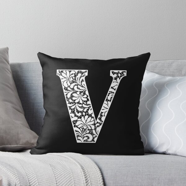 Item preview, The Letter V- White Lace Botanical Monogram designed and sold by Tasha-design.