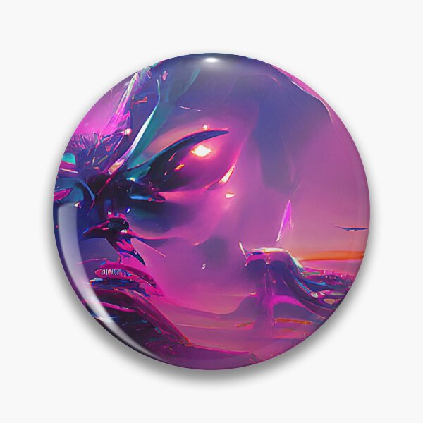 Aperçu de l'œuvre Art extraterrestre surréaliste abstrait. Couleurs synthwave créée et vendue par Neo-Expression.