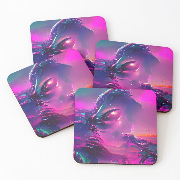 Aperçu de l'œuvre Art extraterrestre surréaliste abstrait. Couleurs synthwave créée et vendue par Neo-Expression.