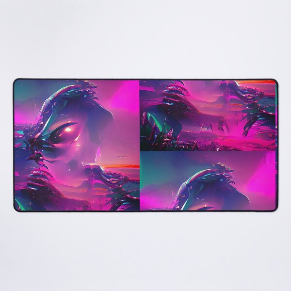 Aperçu de l'œuvre Art extraterrestre surréaliste abstrait. Couleurs synthwave créée et vendue par Neo-Expression.