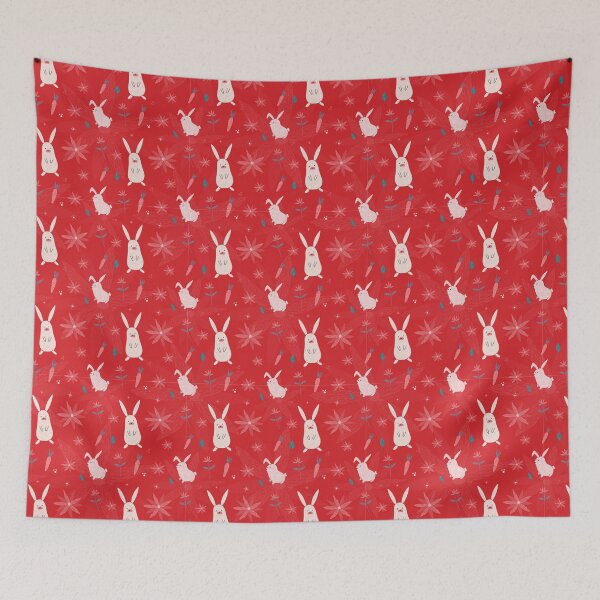 Item preview, Red Bunnies Pattern Chinese New Year designed and sold by FengShuiLounge.