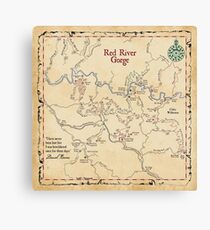 Red River Gorge Map, Daniel Boone National Forest Canvas Print