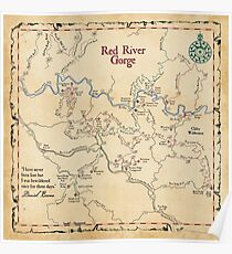 Red River Gorge Map, Daniel Boone National Forest Poster