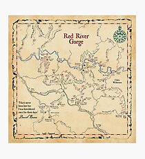 Red River Gorge Map, Daniel Boone National Forest Photographic Print