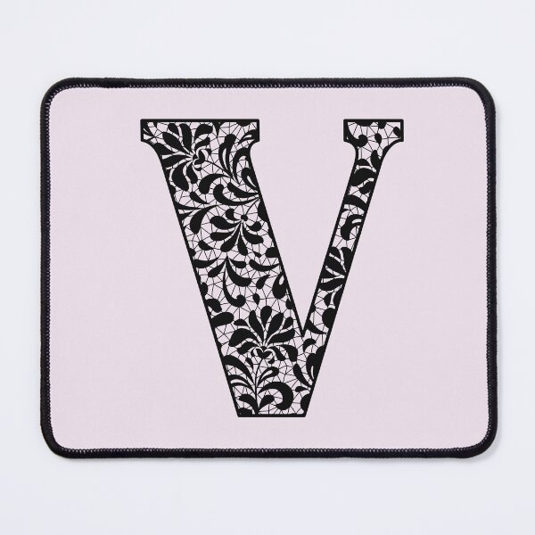 Item preview, The Letter V- Black Lace Botanical Monogram designed and sold by Tasha-design.