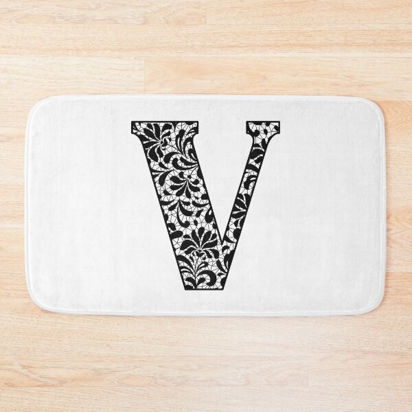 Item preview, The Letter V- Black Lace Botanical Monogram designed and sold by Tasha-design.