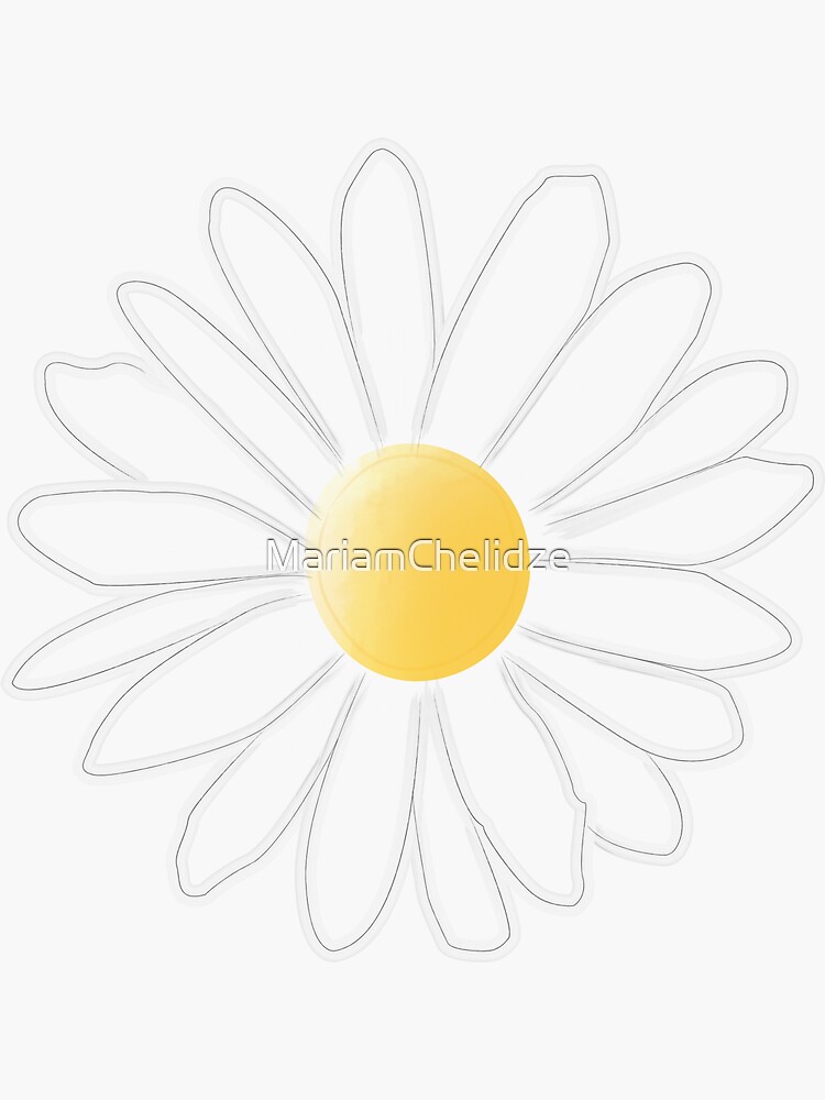 White Daisy doodle | Sticker