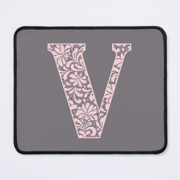 Item preview, The Letter V- Pink Lace Botanical Monogram designed and sold by Tasha-design.