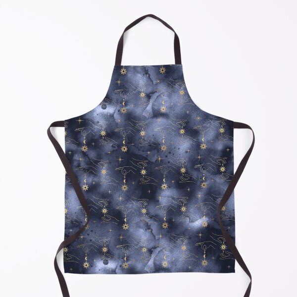 Item preview, Golden Sun Moon Star on String Hand Navy Blue designed and sold by marknprints.