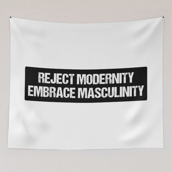 Item preview, Reject Modernity Embrace Masculinity | Typography Statement Quote designed and sold by MotivationSpark.
