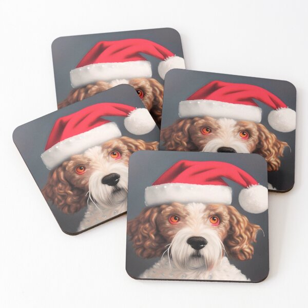 Item preview, Christmas Lagotto Romagnolo Wearing A Santa Hat designed and sold by ZenEverAI.