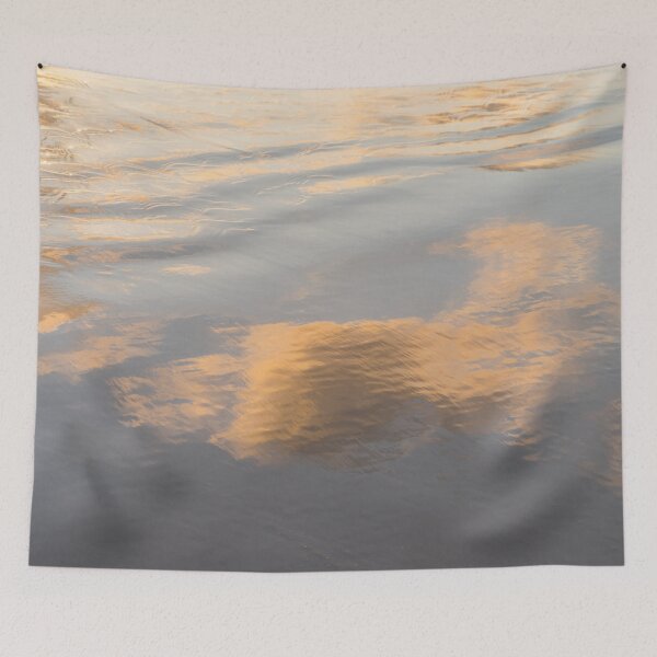 Item preview, Fluid Abstraction - Glossy Gold Backwash Patterns on a Beach designed and sold by Georgia Mizuleva.