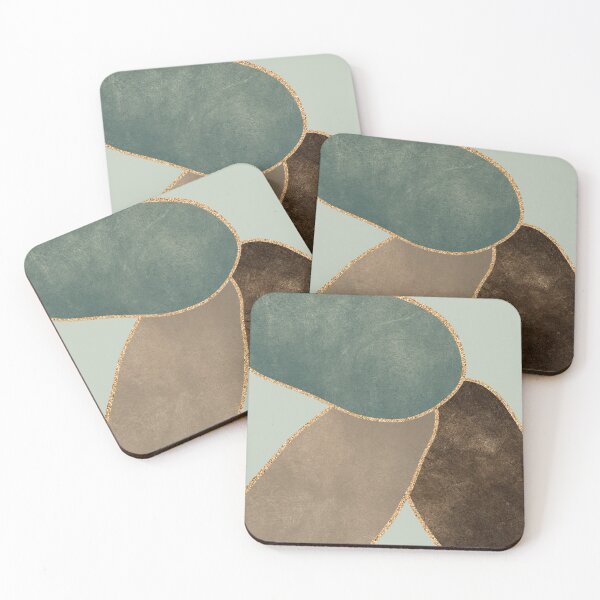 Item preview, Abstract modern shapes with gold designed and sold by BilgePaksoylu.