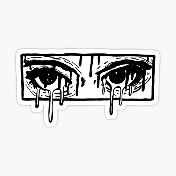 Anime Eyes Drawings Crying Asian Rectangle Stickers - CafePress