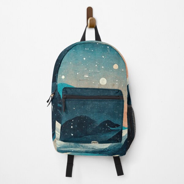 Item preview, Snowfall on the Alps - Mountains at night - AI art for Christmas designed and sold by pocomoto illustrations.