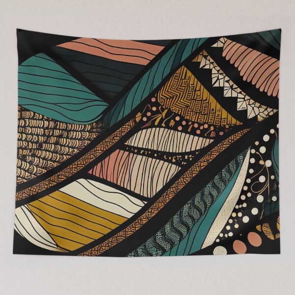 Item preview, "Maya" - Boho Retro Modern Abstract Pattern designed and sold by HiArtify ❤️.