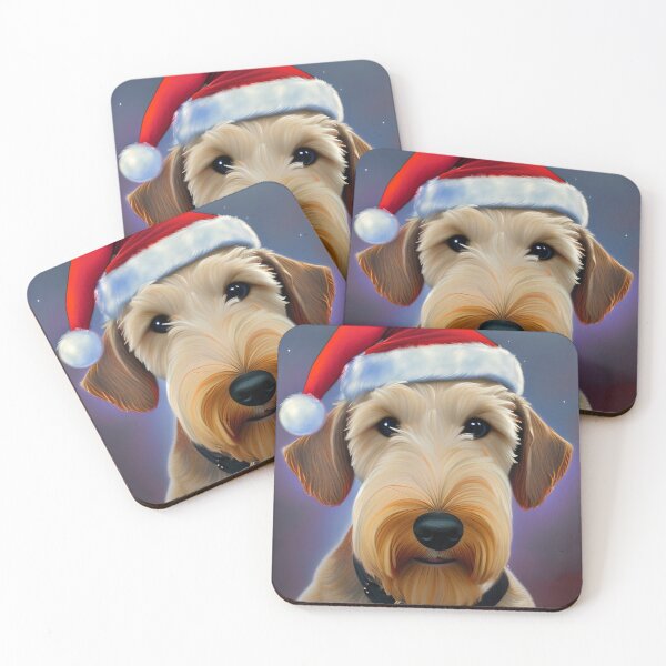 Item preview, Christmas Lakeland Terrier Wearing A Santa Hat designed and sold by ZenEverAI.