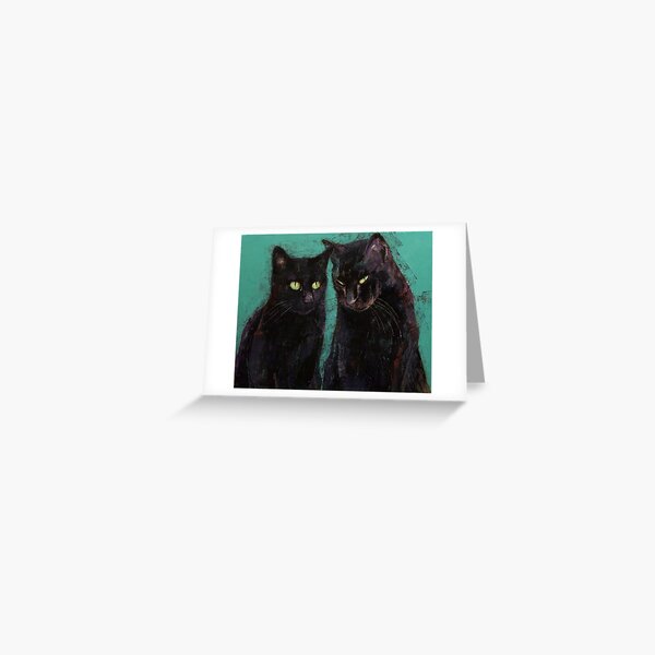 Two Black Cats Greeting Card