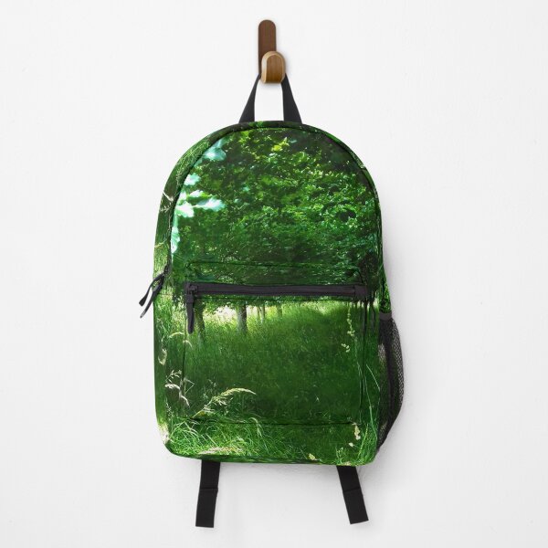 Item preview, Avenue of oak saplings in tall green grass. designed and sold by claireseyeview.