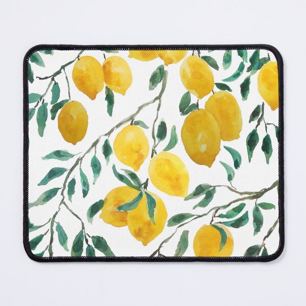 Item preview, hand painted watercolor yellow lemon pattern  designed and sold by ColorandColor.