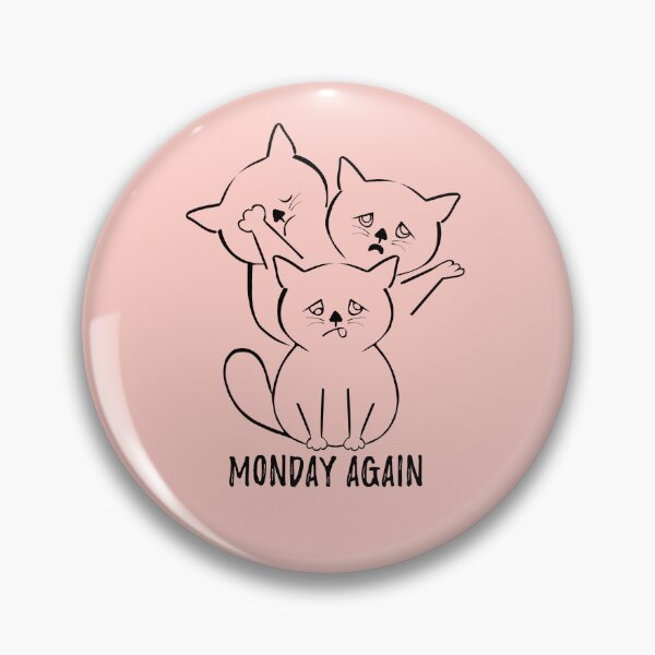 Item preview, Monday again - cat humor - Blue monday - Almost monday designed and sold by stayartsy07.