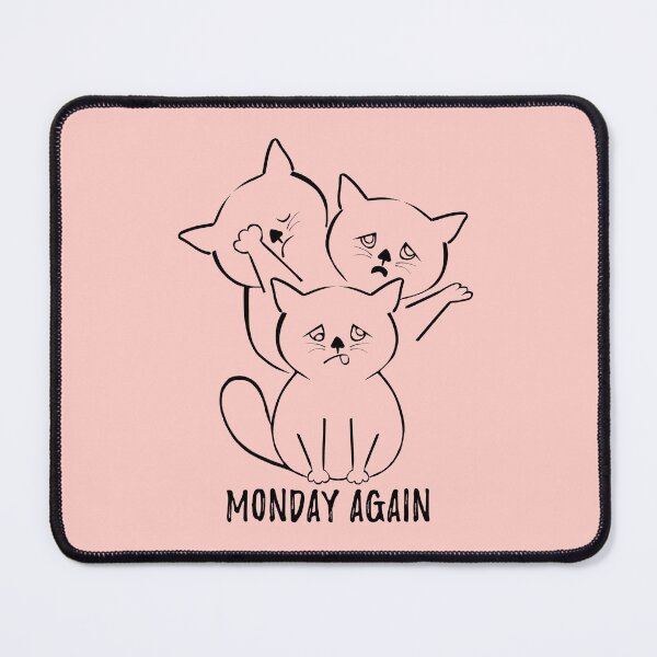 Item preview, Monday again - cat humor - Blue monday - Almost monday designed and sold by stayartsy07.