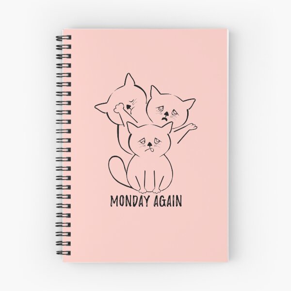 Item preview, Monday again - cat humor - Blue monday - Almost monday designed and sold by stayartsy07.
