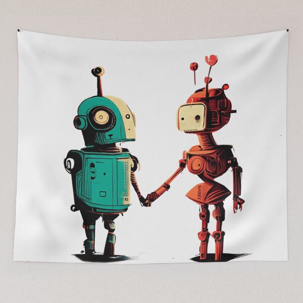 Item preview, ROBOT LOVE Midjourney AI Artwork designed and sold by davidjulie.