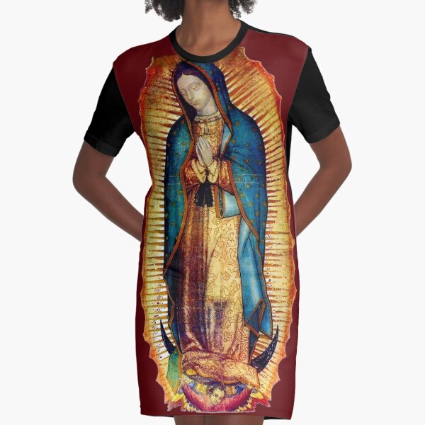 Our Lady of Guadalupe Tilma Replica Graphic T-Shirt Dress