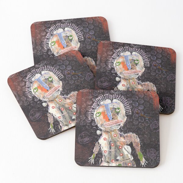 Item preview, Dancing Monster Guy Outsider Art Brut Figurative Painting designed and sold by BeaOutsiderArt.
