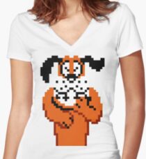 Duck hunt Women's Fitted V-Neck T-Shirt