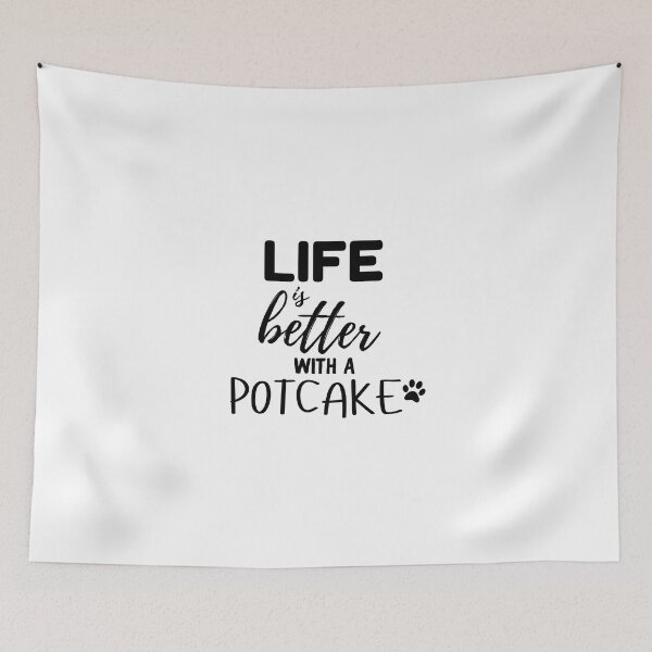 Item preview, Life Is Better With A Potcake dog black text designed and sold by EsraaBaniOdeh.