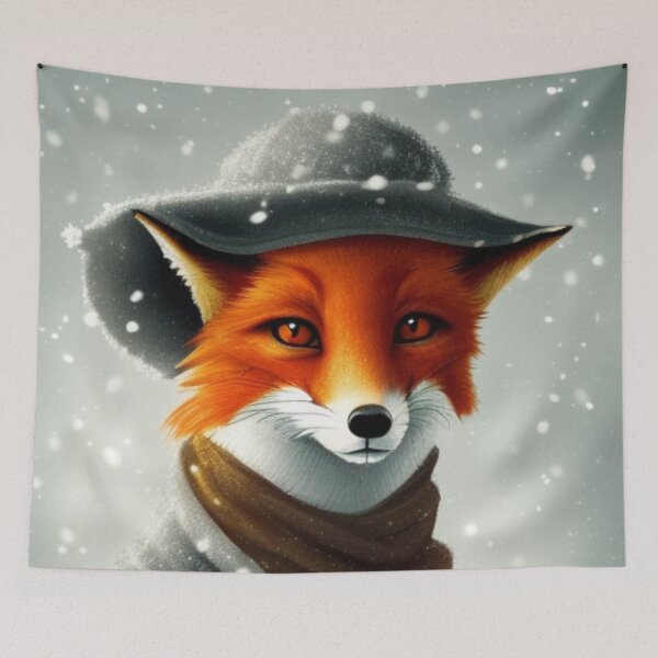 Item preview, Snowy Fox Portrait designed and sold by meggydesigns.