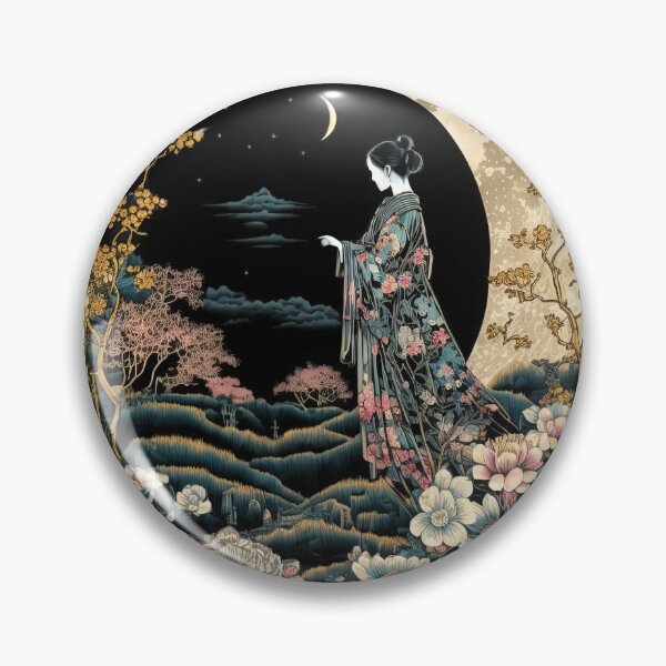 Artikelvorschau, Geisha's Moonlit Flower Garden entworfen und verkauft von BellasArtStudio.