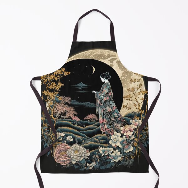 Aperçu de l'œuvre Geisha's Moonlit Flower Garden créée et vendue par BellasArtStudio.
