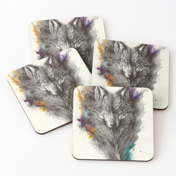 Item preview, A wolf in Watercolor designed and sold by picsartstudio.