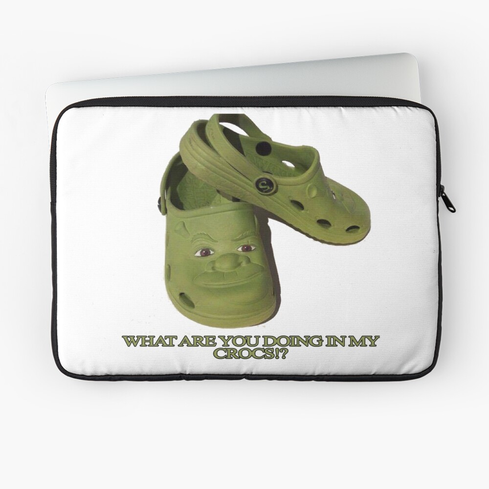 Shrek on the Croc Laptop Sleeve for Sale by apollosale