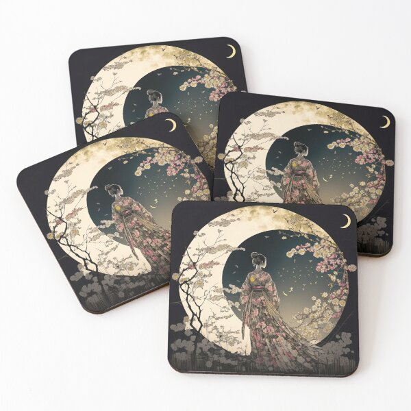 Artikelvorschau, Geisha and the Crescent Moon entworfen und verkauft von BellasArtStudio.