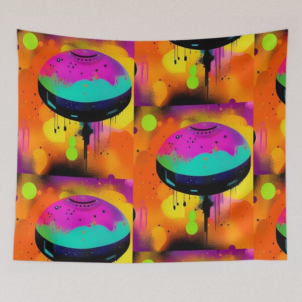 Item preview, Cool UFO art. Colorful vibrant alien art. designed and sold by Neo-Expression.