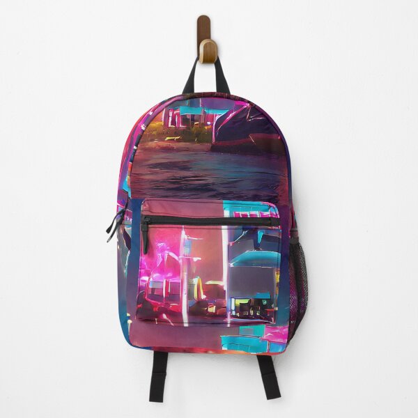 Item preview, Futuristic neon city. Abstract synthwave art. designed and sold by Neo-Expression.