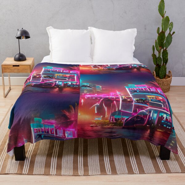 Item preview, Futuristic neon city. Abstract synthwave art. designed and sold by Neo-Expression.