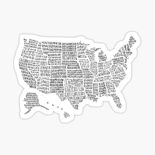quot United States Map quot Sticker for - St,small,507x507 Pad,600x600,f8f8f8