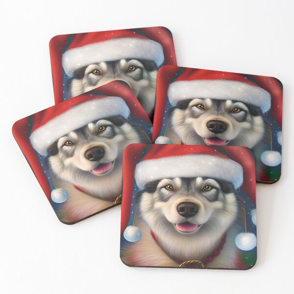 Item preview, Christmas Lapponian Herder Wearing A Santa Hat designed and sold by ZenEverAI.