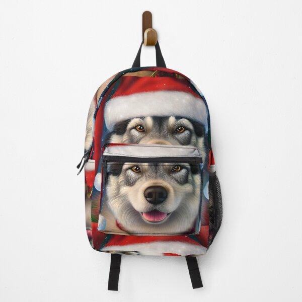 Item preview, Christmas Lapponian Herder Wearing A Santa Hat designed and sold by ZenEverAI.