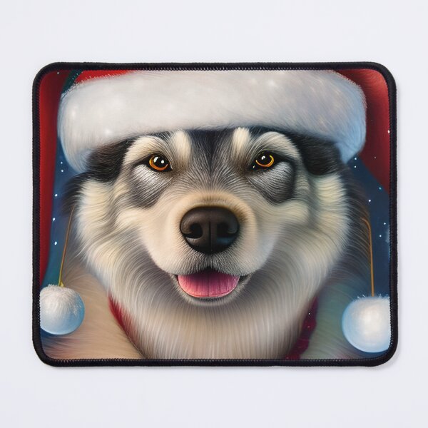 Item preview, Christmas Lapponian Herder Wearing A Santa Hat designed and sold by ZenEverAI.