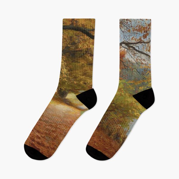Item preview,  A wooded path in autumn - H. A. Brendekilde designed and sold by Vintage Designs +.