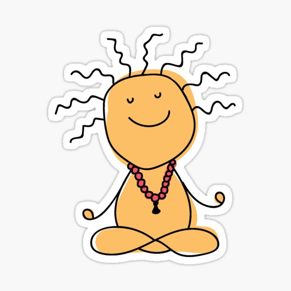 Item preview, lil meditating dude (orange) designed and sold by kat ellis.
