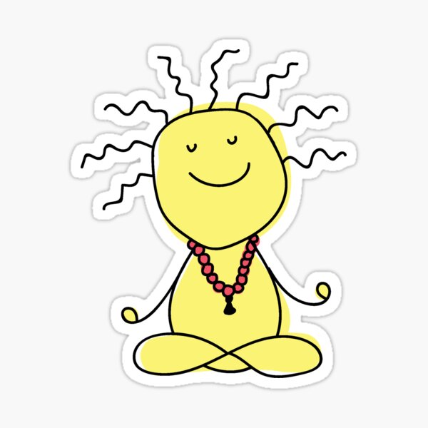 Item preview, lil meditating dude (yellow) designed and sold by kat ellis.