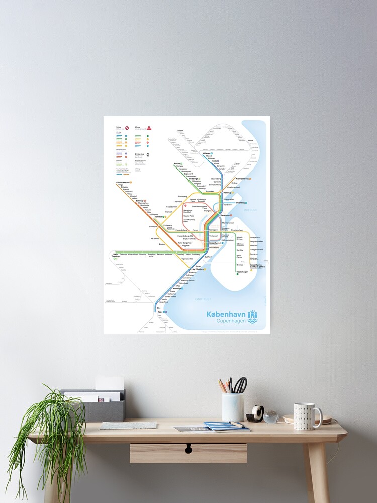 Thumbnail 1 of 3, Poster, New rapid transit map of Copenhagen (December 11, 2022) designed and sold by Kristoffer Bæk.
